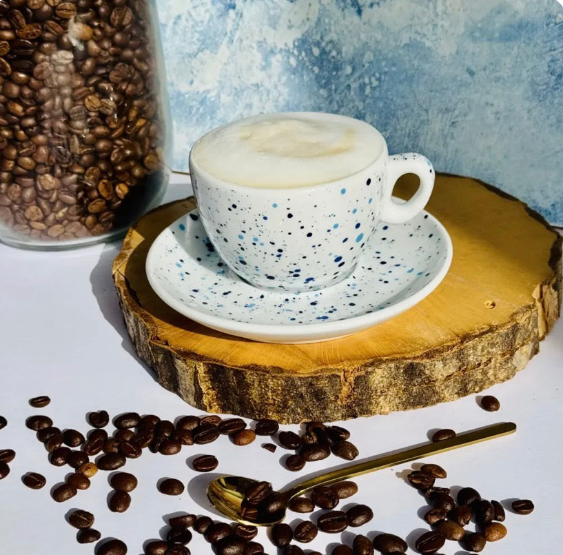 Cappuccino Blue Dots (6 set) 0,17L