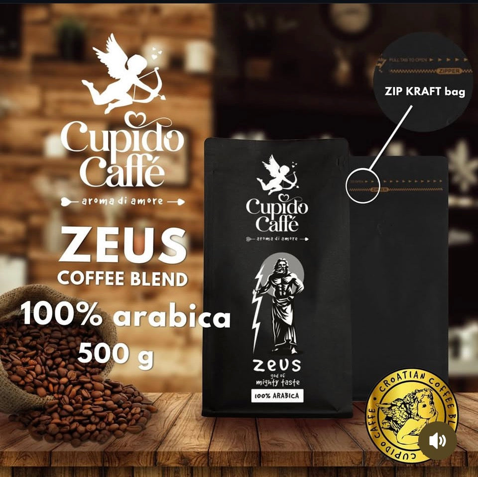 Cupido Caffé Zeus Coffee Blend – 100% Arabica, 500g