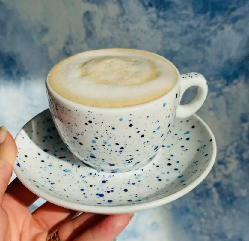 Cappuccino Blue Dots (6 set) 0,17L