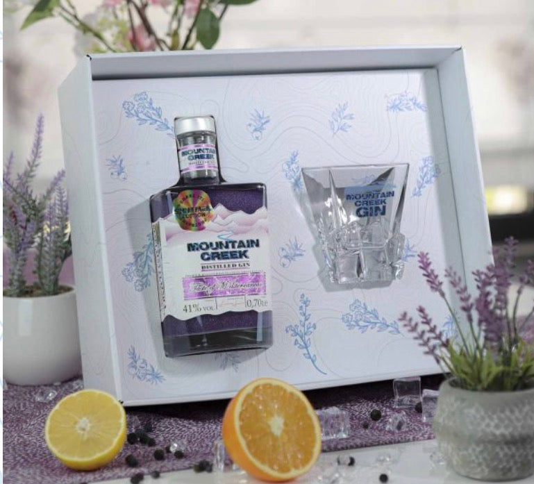 Luxury box Taste of Mediterranean shimmer 0.70 L + crystal Mountain Creek glass