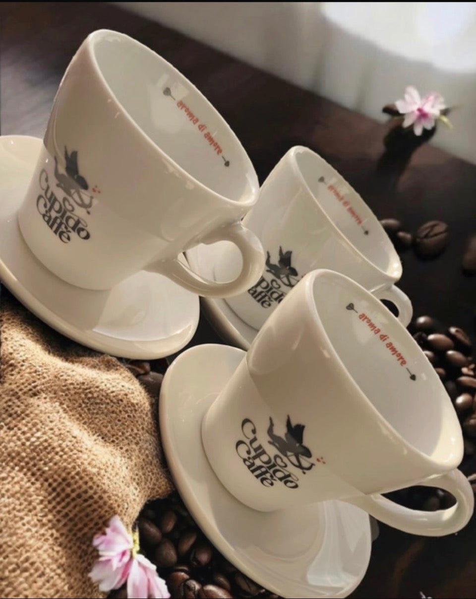 Bijela kava/čaj šalice Cupido Caffè (6 set)