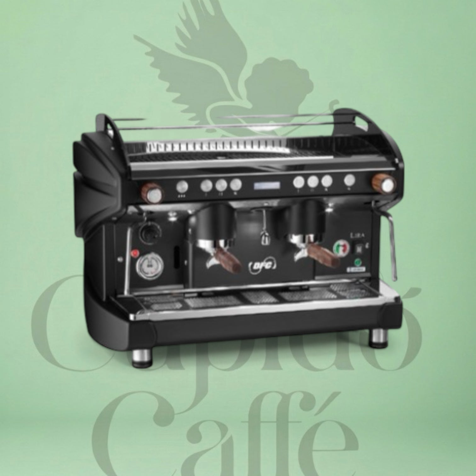 Lira Deep Black RS – profesionalni espresso aparat (mat crna + drvo)