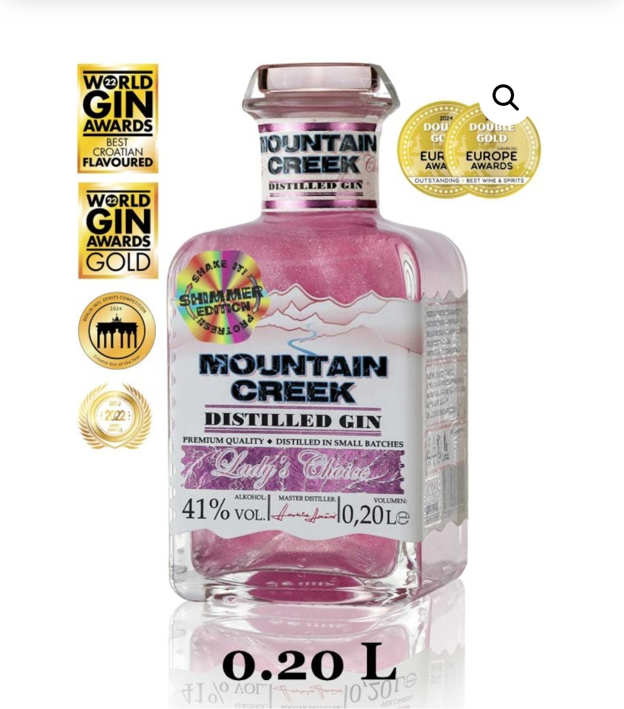 Mountain Creek Lady's Choice Distilled Gin – Shimmer Edition, 0,20 L