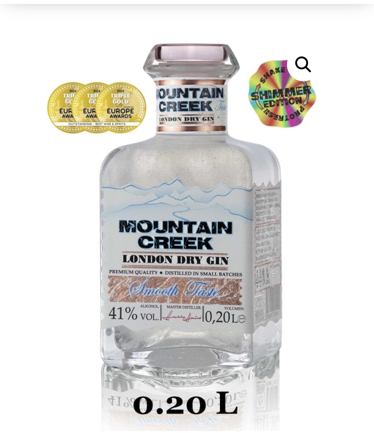 Mountain Creek London Dry Gin – Shimmer Edition, 0,20 L